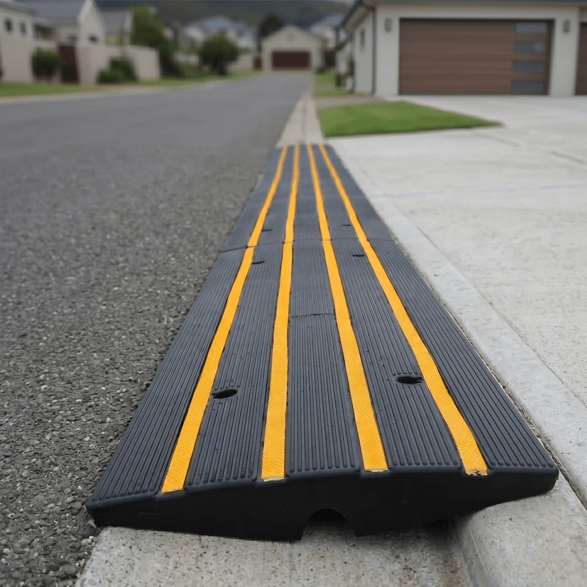 Driveway Rubber Kerb Ramp in 1.2m Sections for Rolled-Edge Kerb
