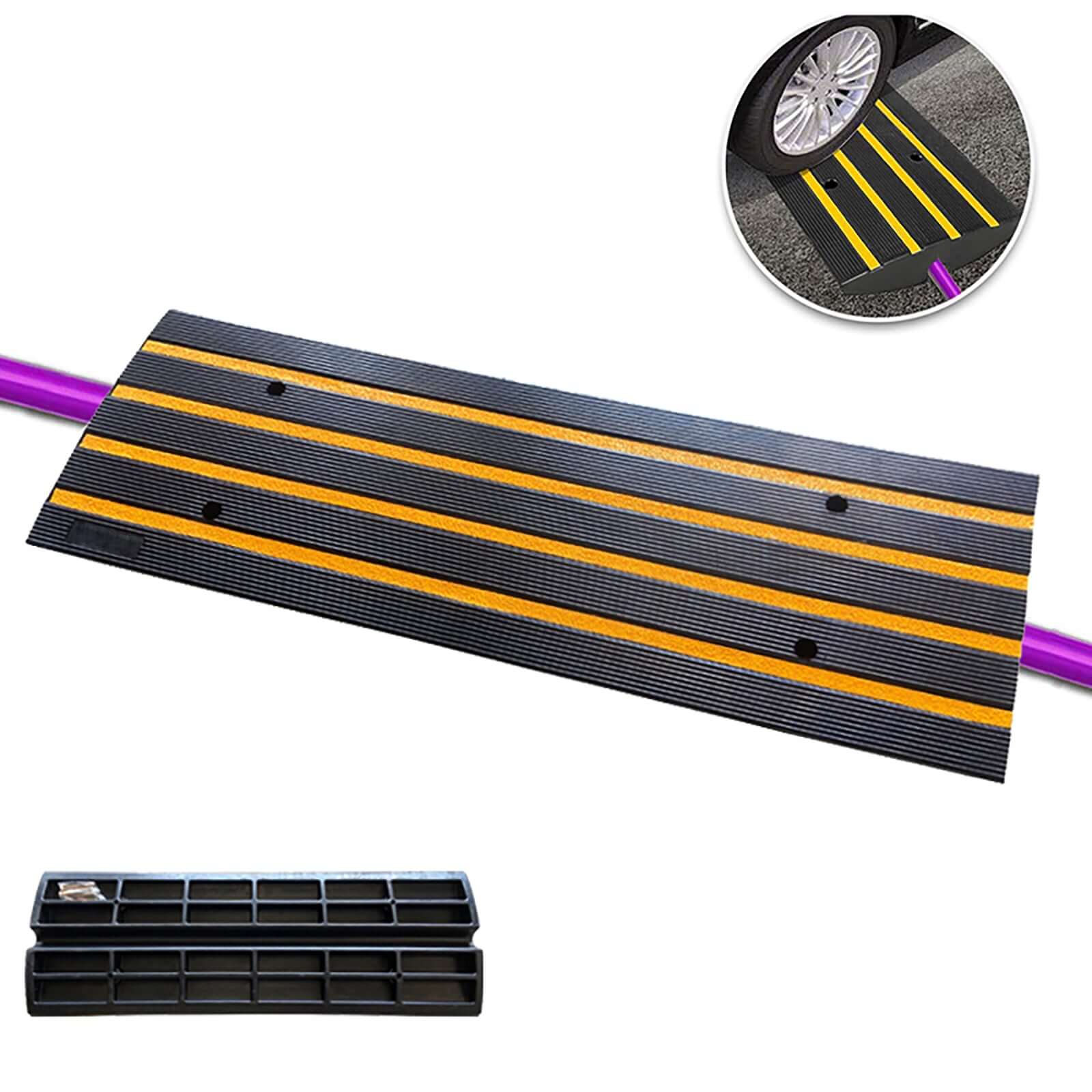 Driveway Rubber Kerb Ramp in 1.2m Sections for Rolled-Edge Kerb