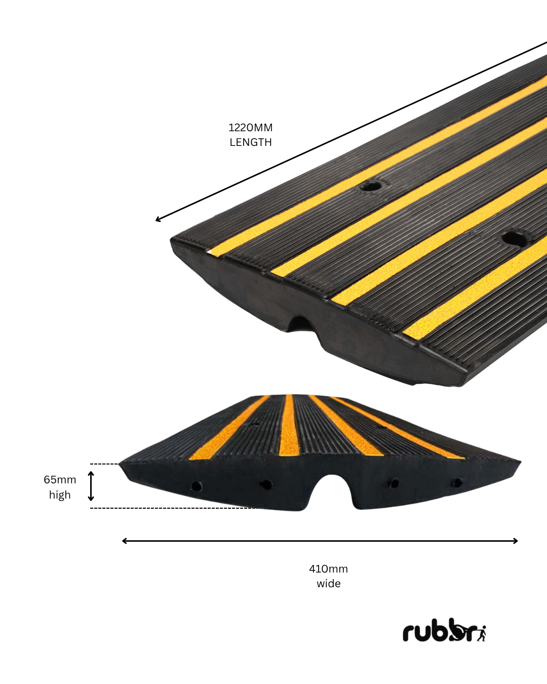 Driveway Rubber Kerb Ramp in 1.2m Sections for Rolled-Edge Kerb