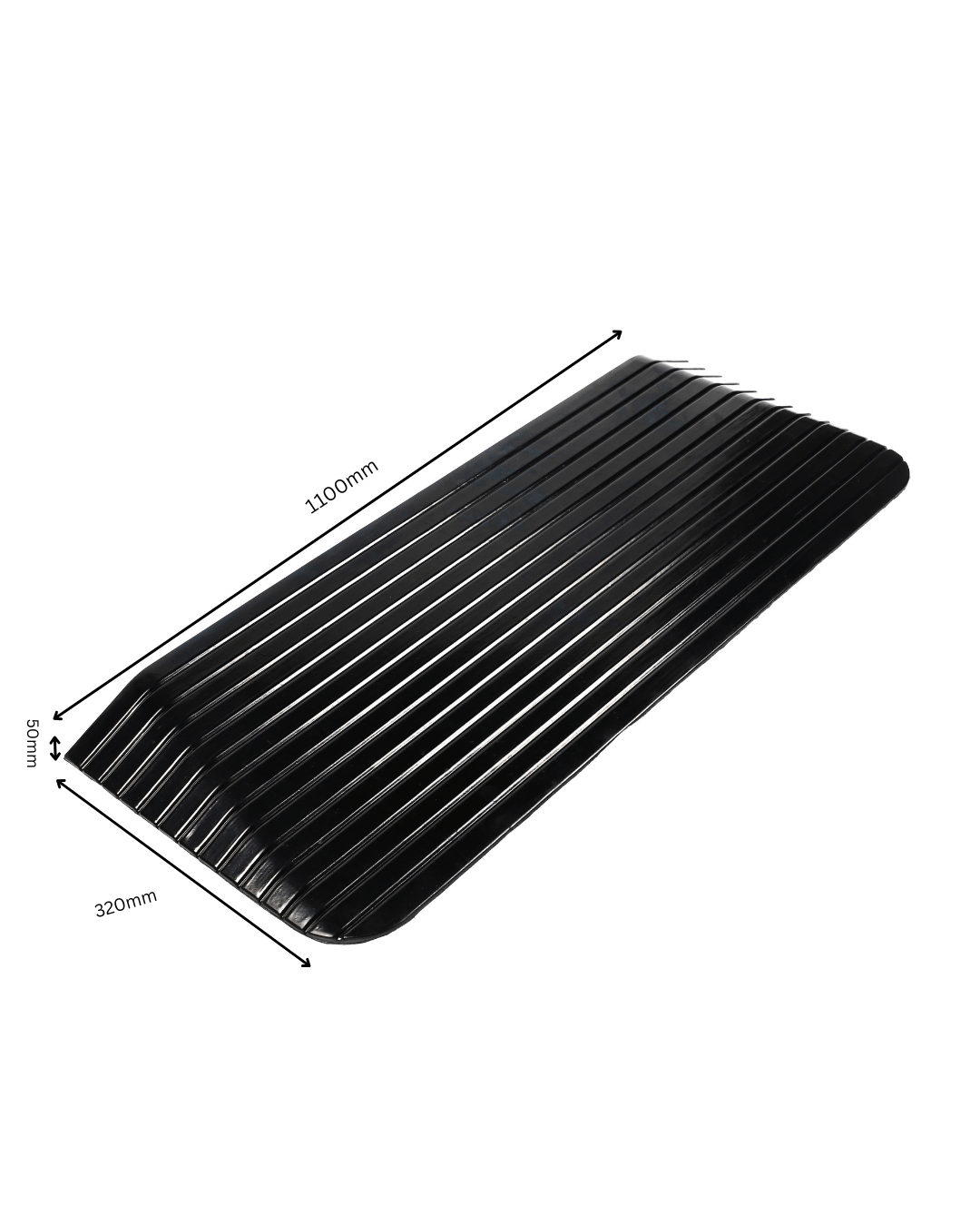 Solid Rubber Wheelchair Threshold Door Ramp With Winged Edges