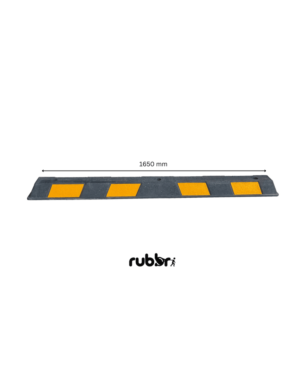 Black and Yellow Rubber Wheel Stop 1.65 metre