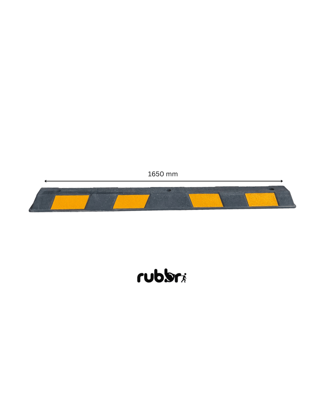 Black and Yellow Rubber Wheel Stop 1.65 metre