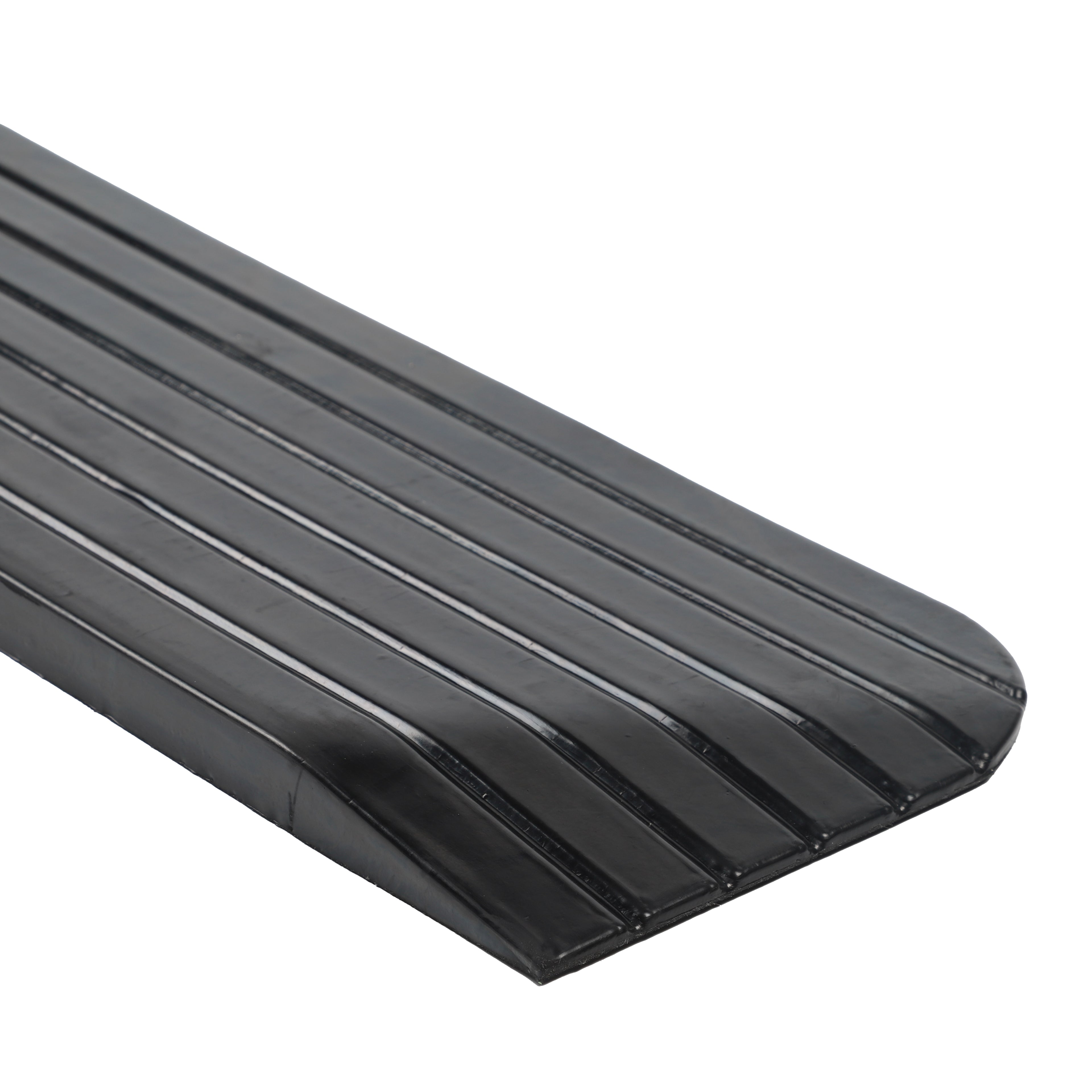 Solid Rubber Wheelchair Threshold Door Ramp With Winged Edges