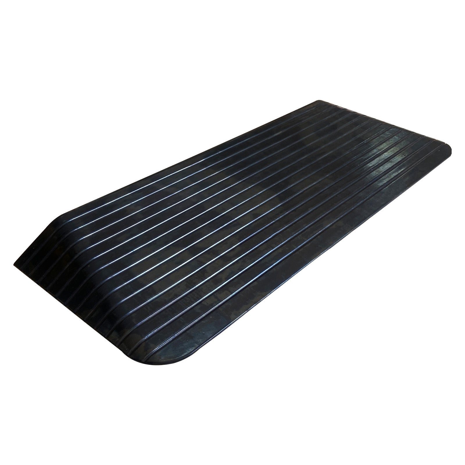 Solid Rubber Wheelchair Threshold Door Ramp With Winged Edges