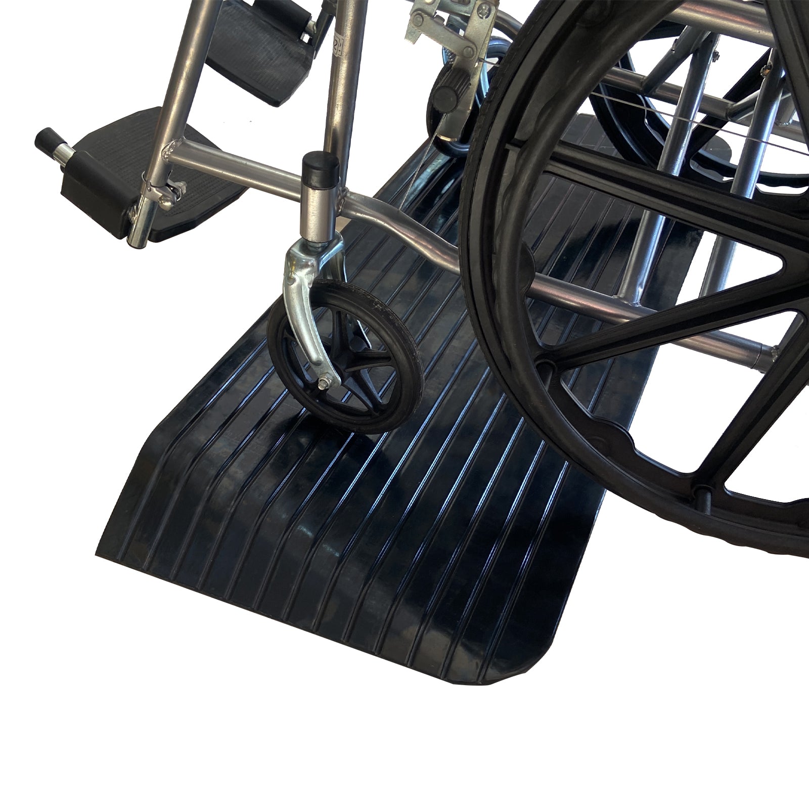 Solid Rubber Wheelchair Threshold Door Ramp With Winged Edges