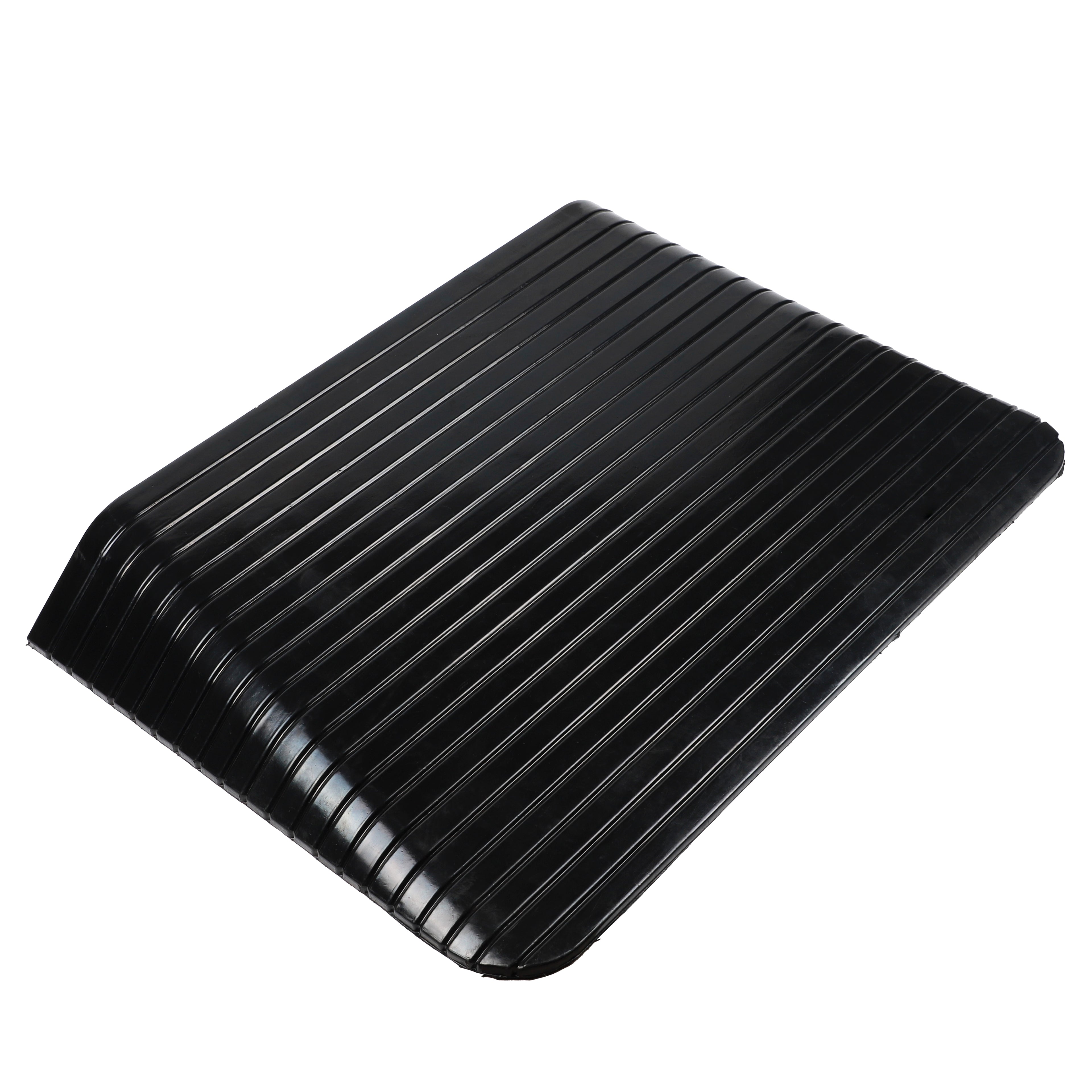 Solid Rubber Wheelchair Threshold Door Ramp With Winged Edges