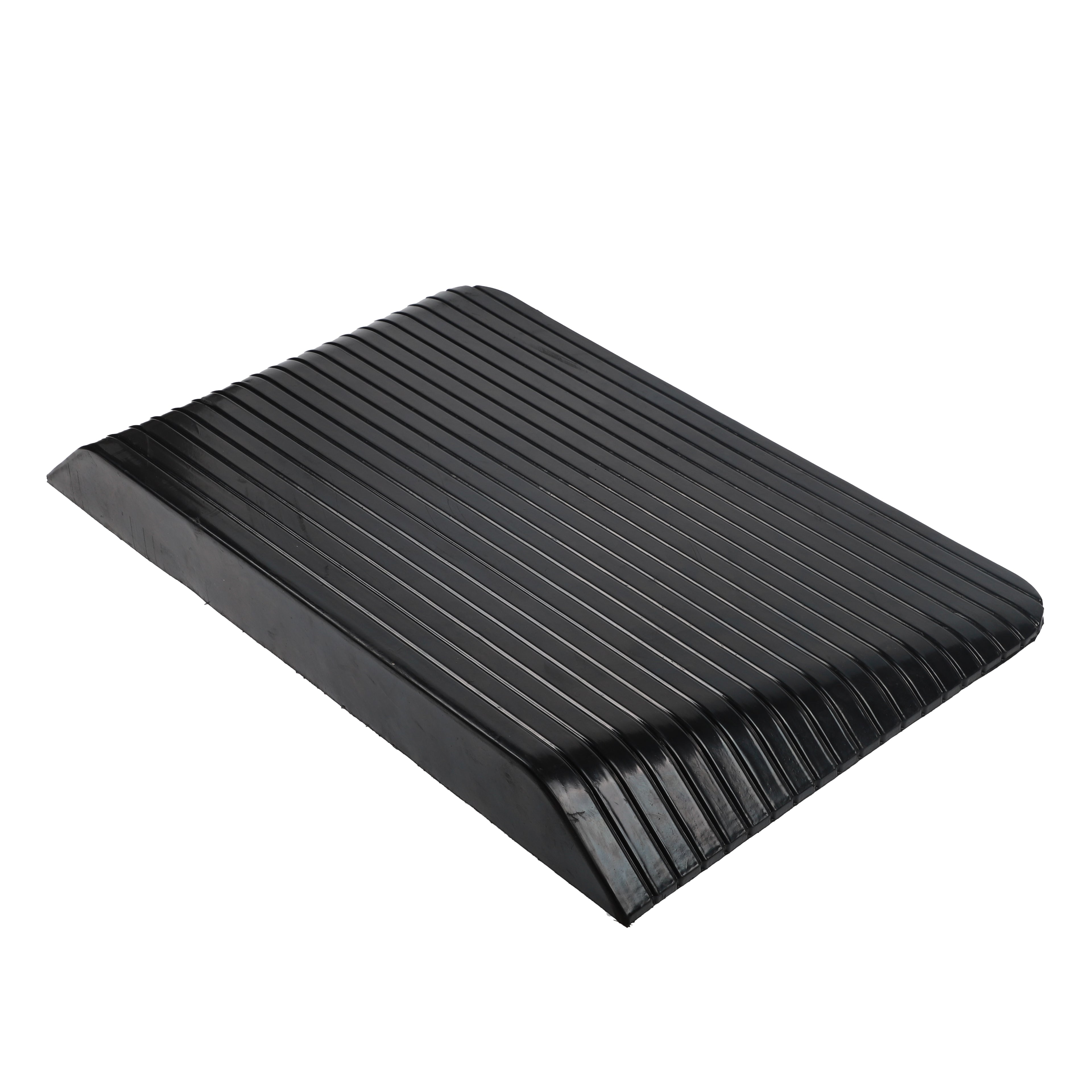 Solid Rubber Wheelchair Threshold Door Ramp With Winged Edges